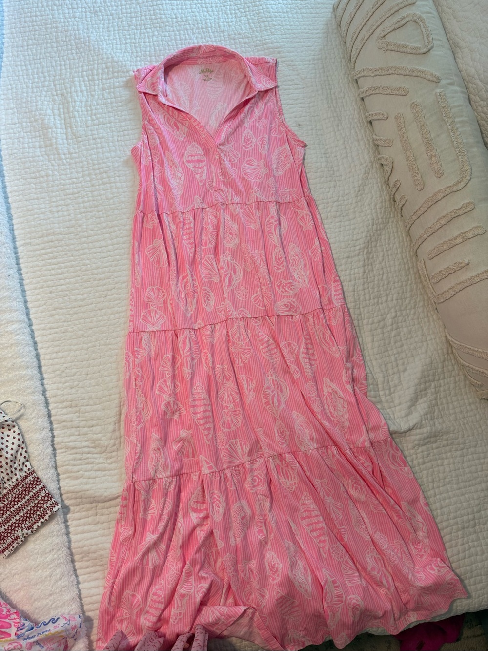 Lilly Pulitzer Sleeveless Pink Tiered Maxi Dress